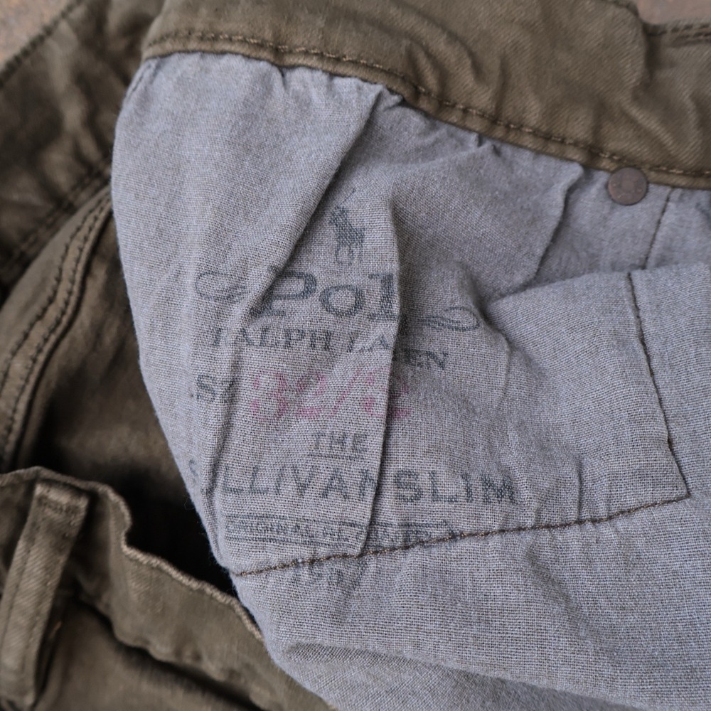 POLO RALPH LAUREN Grey Jeans Sullivan Slim Pant Pony RopeDyed Green 32x30 - Picture 10 of 10